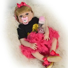Boneca baby reborn, de silicone, 55cm, boneca recém-nascida, simulação vida, 23 polegadas, brinquedo adorável, presente de aniversário 2024 - compre barato