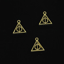 250 pcs Antique Bronze Plated deathly hallows Charms for Jewelry Making DIY Handmade Pendants 13*12mm 2024 - buy cheap