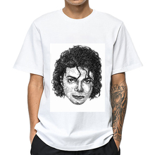 Verano Michael Jackson camiseta hombres Hip Hop algodón impreso manga corta Camisetas cuello redondo novio abanicos de regalo Tee 2024 - compra barato