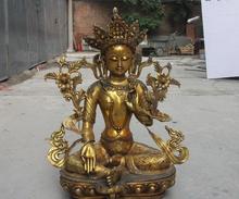 Estatua de Buda del templo de Tíbet, 75cm, 30 pulgadas, cobre, bronce dorado, verde loto, Tara, Guan, Yin, kwan-yin, Envío Gratis 2024 - compra barato