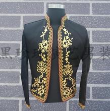 Vintage Men Suits Designs Masculino Homme Royal Stage Costumes For Singers Men Sequin Blazer Dance Clothes Jacket Style Dress 2024 - buy cheap