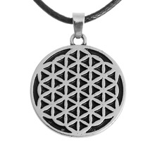 10pcs Cotton Necklace Flower of Life Pewter Pendant Charm with Cotton Necklace Free Shipping 2024 - buy cheap