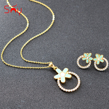 Sunny Jewelry Enamel Jewelry Set For Women Earrings Necklace Pendant Hot Selling Jewelry For Wedding Colorful Jewelry Findings 2024 - buy cheap