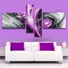 4 Piece Wall Art Sets Hand Painted Baroque Style Modern Abstract Oil Painting Canvas Wall Art For Living Room Home Decoration 2024 - buy cheap