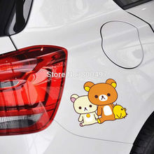 Newest Car Sticker Cartoon Bear Rilakkuma Chicken Combination Car Cover for Tesla Toyota Volkswagen Chevrolet Ford Fiat BMW Lada 2024 - buy cheap