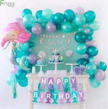 Frigg-Decoración de fiesta de sirena para boda, suministros de sirena pequeña, decoración de fiesta de cumpleaños, globos para niños 2024 - compra barato