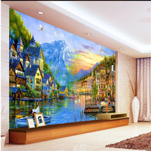 beibehang 3d stereoscopic mediterranean sea romance murals Chinese TV backdrop wallpaper living room bedroom papel de parede 2024 - buy cheap