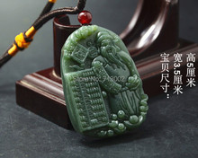 Nature gray jade Pendant Amulet Carven Lucky fortune God Talisman Necklace 2024 - buy cheap
