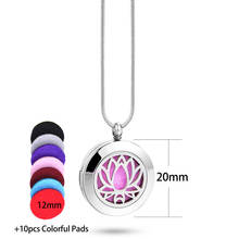 1pc 20mm 30mm Real Stainless Steel Locket Necklace Lotus Pendant Aromatherapy Essential Oil Diffuser Necklace Locket Necklace 2024 - buy cheap