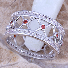 Anel de joias banhadas a prata, branco, minério, tamanho 6 / 7 / 8 / 9 r0498 2024 - compre barato