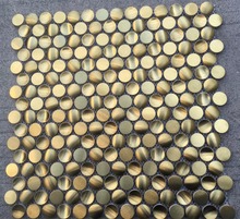 3d Gold Round Brushed Metal Mosaic Tile Kitchen Backsplash Bathroom Wall Tile Diy Cabinet Decor Buy Cheap In An Online Store With Delivery Price Comparison Specifications Photos And Customer Reviews