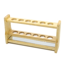 Cremalheira de tubo de teste colorimétrico de madeira grossa 6 furos de madeira rack de tubo de madeira laboratório exportações fabricantes diâmetro do furo 28mm 2024 - compre barato