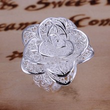 Anel banhado a prata esterlina, joia com preços de fábrica, anel de flor/esbubwao dlcwqf 2024 - compre barato
