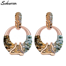 Sehuoran Big Earrings For Women Round Pendients New Image Match Snake Boho Long Earrings Oorbellen Fashion Jewelry 2018 New EAR 2024 - buy cheap
