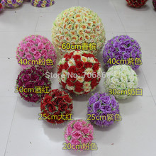 11inch Pack of 10 Romantic Rose Pomander satin Flower Balls for Wedding Centerpieces church Decorations wedding arch decor 2024 - buy cheap