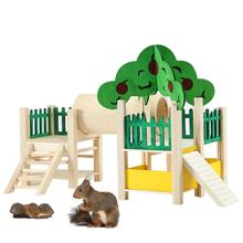 Wooden Hamster Playstand Playground Perch Gym Stand Playpen Ladders Exercise Playgym With Feeder Cage Accessories Exercise Toy 2024 - buy cheap