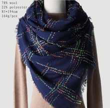 Naizaiga-bufanda a cuadros para mujer, chal grande y cálido de 85 x 78% cm, 22% lana, 194 poliéster, BHYR1 2024 - compra barato