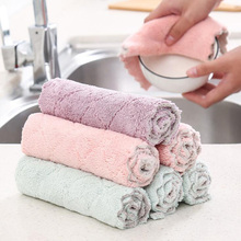 BASUPPLY 2Pcs/lot Household Absorbent Washing Cloth Thicker Double-layer Microfiber Wipe Table Dish Towel Kitchen Cleaning Tool 2024 - buy cheap