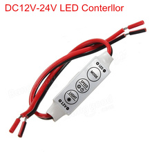 20pcs/lot DC12V 24V 6A Mini 3 Keys Led Dimmer Controller to Control 3528 5050 5630 Single Color Strip Light Free Shipping 2024 - buy cheap