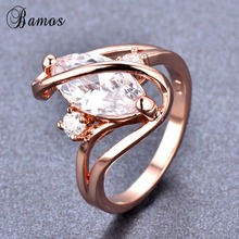 Bamos Unique S Shape Letter Ring Women Luxury Cubic Zirconia Engagement Ring Crystal Jewelry Wedding Bands For Women Best Gift 2024 - buy cheap