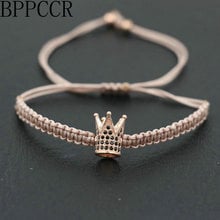 BPPCCR-pulsera de la suerte de estilo minimalista, Micro pavé, Color plateado, trenza de corona, cuerda fina, chacra 2024 - compra barato