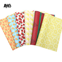 AHB Synthetic Leather Sheets Summer Fruits Faux Leather For Bows Pineapple Printed Vinyl DIY Hairbows Handmade Crafts Materials 2024 - compre barato