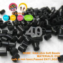 Hot Sale!!! 5mm Soft Flexible Ohm Beads ( Black- Id:40 ) 90 Colors For Choose Hama Beads Activity + Free Shipping 2024 - buy cheap