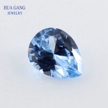 108 # tamaño 2x3 ~ 12x16mm Piedra en forma de pera corte brillante espinela sintética piedra azul para joyería 2024 - compra barato
