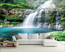 Обои на заказ 3D горный лес водопад озеро пейзаж фото украшение Настенная Гостиная ТВ фон 2024 - купить недорого