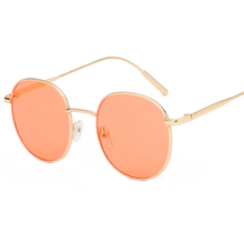2018 Ретро Круглые Солнцезащитные очки женские брендовые дизайнерские солнцезащитные очки для женщин зеркальные солнечные очки сплав женский Oculus de sol розовый 2024 - купить недорого