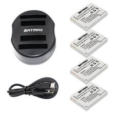 Bateria recarregável batmax, 4 peças nb 5l nb5l + carregador usb duplo para canon powershot s100 sx200 sx210 is sx230 hs sd890 câmera 2024 - compre barato