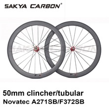 Колеса для дорожного велосипеда, полностью карбоновые колеса 50 мм, колеса с клинчерным покрытием 50, 20,5 мм, 23 мм, 25 мм в ширину с ступицей NOVATEC A271SB F372SB 2024 - купить недорого