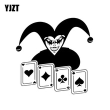 YJZT 14.5*14.4CM Clown Poker Decoration Car Sticker High Quality Vinyl Motorcycle Graphic C12-0066 2024 - buy cheap