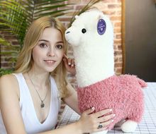 Bonito dos desenhos animados alpaca brinquedo de pelúcia grande 55cm branco-rosa alpaca ovelhas macio boneca lance travesseiro presente de natal h2359 2024 - compre barato