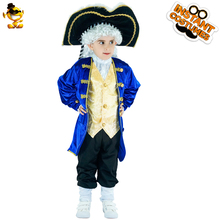 Fantasia crianças vestido fantasia moda medieval pirata traje dia das bruxas meninos cosplay bonito azul pirata traje 2024 - compre barato