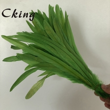 16-18inch apple Green Chicken Rooster Tails Feather for Trim Strip Dress Skirt Wedding Clothing Decoration DIY Craft Making 2024 - buy cheap