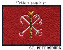 St. Petersburg, Russia Flag embroidery  3" wide shipping / silver anchors/gold scepter /glue badge 2024 - buy cheap
