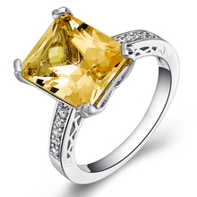 Природный цитрин кольцо стерлингового серебра 925 желтый кристалл женщина мода изысканные элегантный ювелирные изделия королева люкс камень подарок sr0158c 2022 - купить недорого