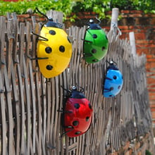 Creative Outdoor patio iron Wall mount Wall decoration rural Pendant modern Simulated beetle Ladybug Home Decoration farmhouse 2024 - buy cheap