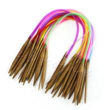 18Pcs 40cm 16" Carbonized Bamboo Knitting Needles Multicolor Tube Circular New Free shipping-Y102 2024 - buy cheap