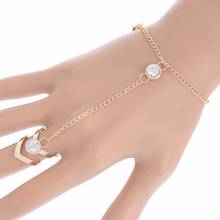 PINKSEE Moda Glitter Rhinestone Hand Bracelet Slave Chain Link Finger Ring Gold New Arrival Charm Jewelry For Women 2024 - buy cheap