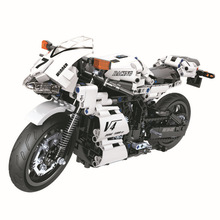 Победитель 7047 716 шт Technic мотоцикл серии белый гоночный мотоцикл строительные блоки мото модель развивающие Кирпичи Детские игрушки 2024 - купить недорого