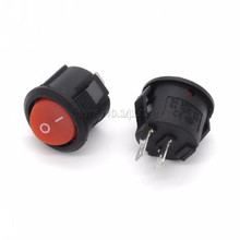 Interruptor rocker redondo pequeno, mini interruptor redondo vermelho com 2 pinos de diâmetro de 16mm, interruptor rocker liga/desliga com 10 peças 2024 - compre barato