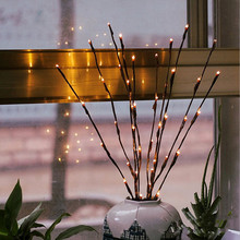 Lámpara LED con diseño de rama de sauce luces florales 20 bombillas decoración de Navidad Fiesta decoración de jardín regalo decoración del hogar Accesorios 2024 - compra barato
