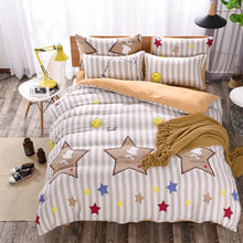 Yellow Fish Stripe Kids 3/4 pcs Bedding Set 1.5m 1.8m 2m Flat Sheet Bed Linens Queen Double Size Duvet Cover Bedlinen Bedclothes 2024 - buy cheap