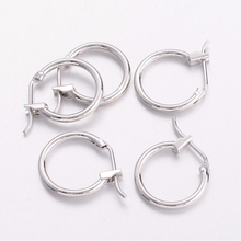 Pandahall 500 PCs 925 Sterling Silver Platinum Color Earring Hoop, Size: about 20mm in diameter, 19mm inner diameter 2024 - buy cheap