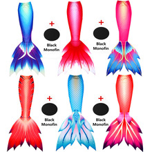 NEW Arrival! 2pcs/Set Adult Women Men Mermaid Tail With Black Monofin Vacation Swimmable Costumes Swimsuits Beach Fancy Tails 2024 - buy cheap