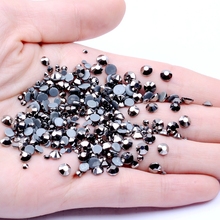 Diamantes de imitación de cristal con pegamento térmico de hematita, para ss6-ss30 de uñas y pegamento mezclado, para planchar en cristal, bricolaje, decoración de joyería 2024 - compra barato
