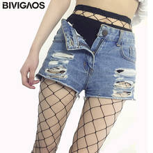 BIVIGAOS New Fashion Hollow Mesh Pantyhose Ultra-thin Sexy Big Fishnet Tights Women Transparent Black Pantyhose Stockings Women 2024 - buy cheap