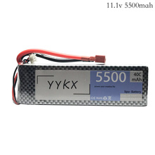 High power 11.1v 5500mAh 40C lithium polyme battery for Rc helicopter car ship aircraft toy 11.1v 5500mah max 60C lipo battery 2024 - buy cheap